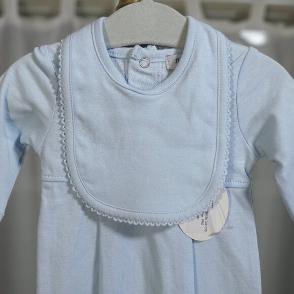 NWT Just Blanks Carolina Blue Preemie Gown Set - Picture 3 of 7